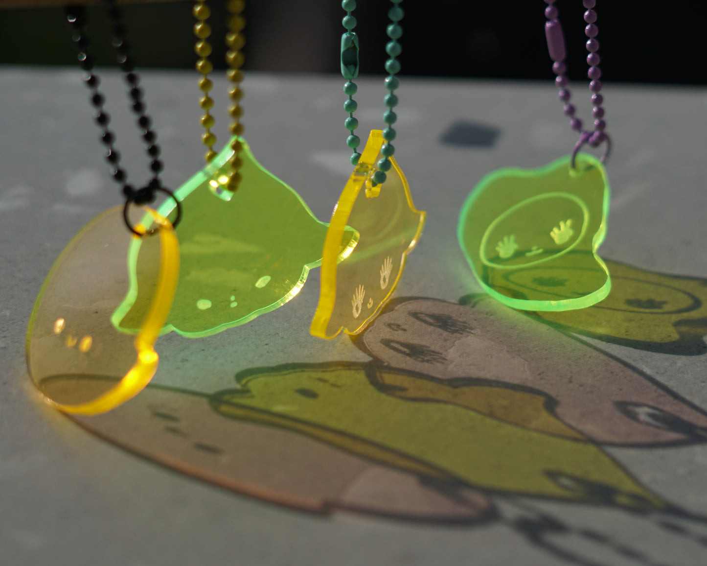 FLUO fluorescent acrylic keychains by XUH