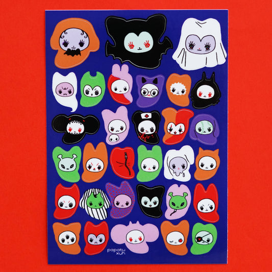 CREEPY SLEEPING BAG BEANS sticker sheet by XUH