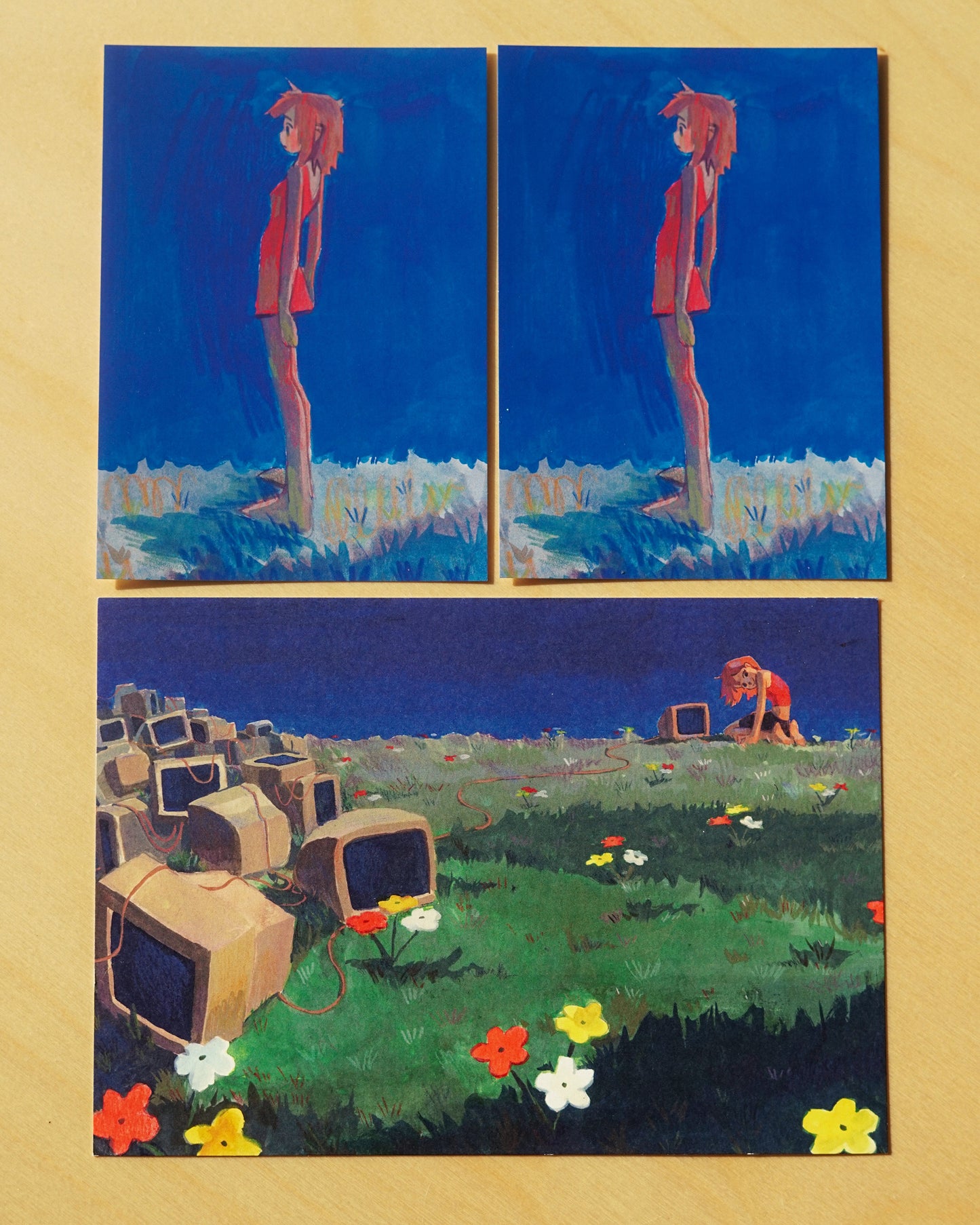 FIELD GIRL postcard by JAVVIE