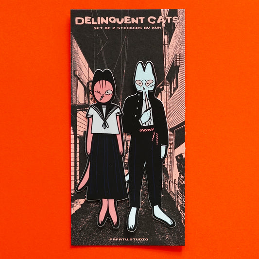 DELINQUENT CAT sticker by XUH