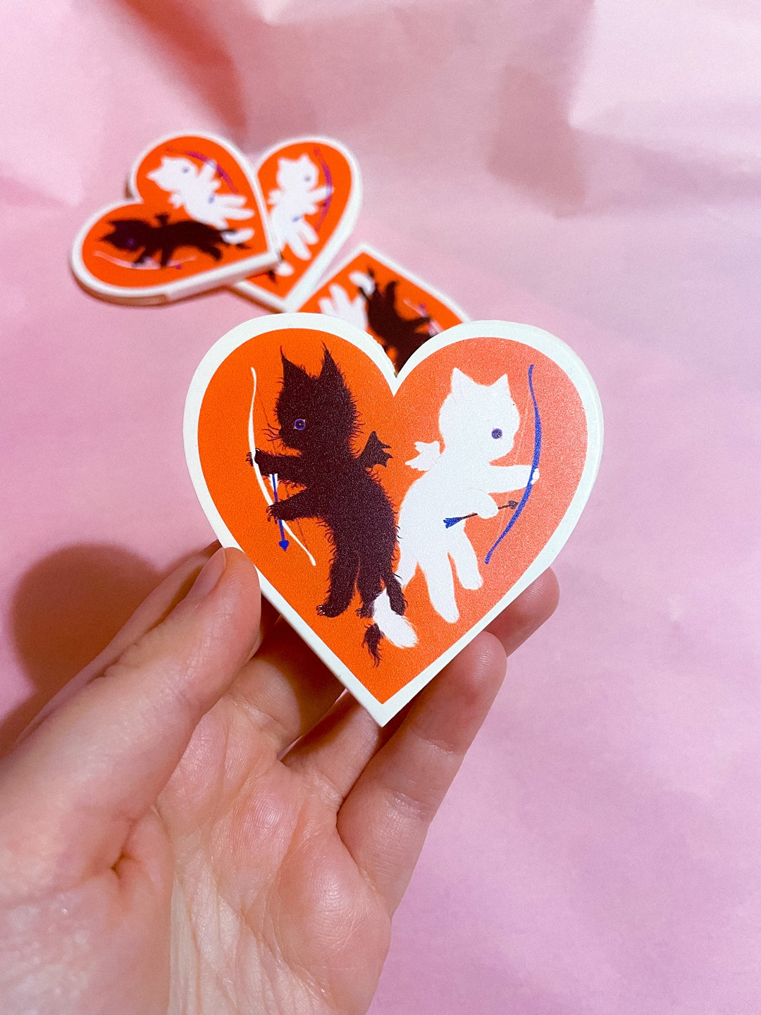 CUPID CATS - heart-shaped matchbook by XUH