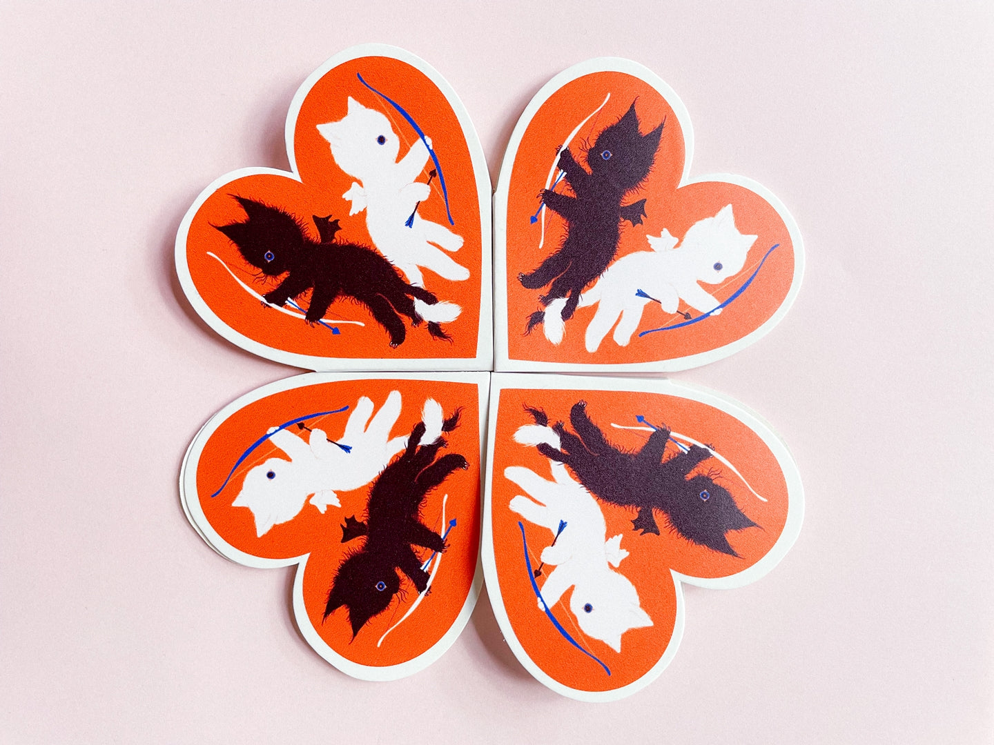 CUPID CATS - heart-shaped matchbook by XUH