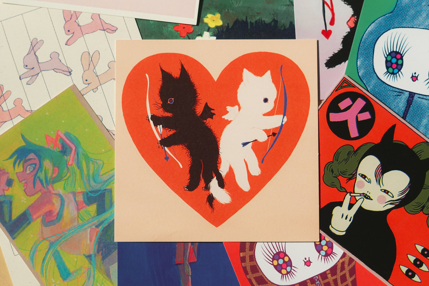 CUPID CATS valentine card by XUH