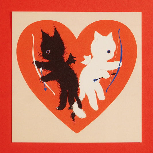 CUPID CATS valentine card by XUH