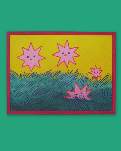 PINK STARS print by XUH