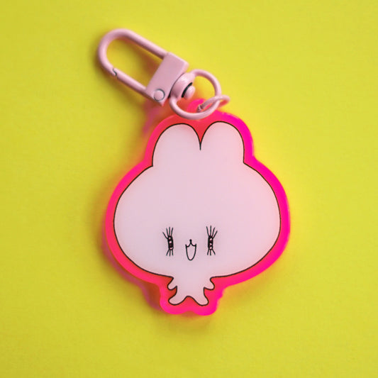 HOT PINK BUNNY acrylic charm by XUH