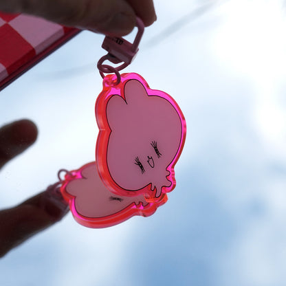 HOT PINK BUNNY acrylic charm by XUH