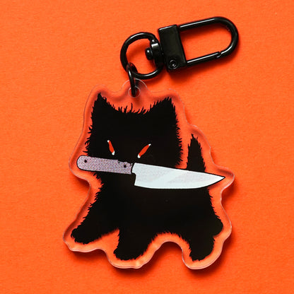 KITTY WITH A KNIFE acrylic charm by XUH