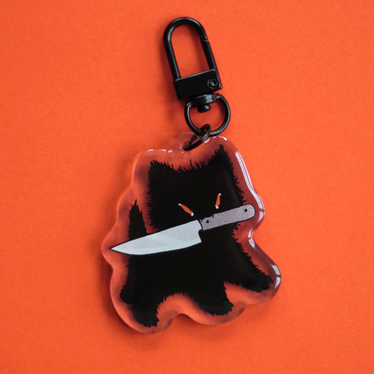 KITTY WITH A KNIFE acrylic charm by XUH