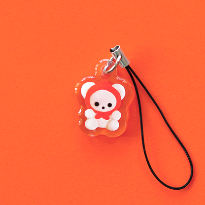 FLOCKED TEDDY BEAR acrylic charm by XUH