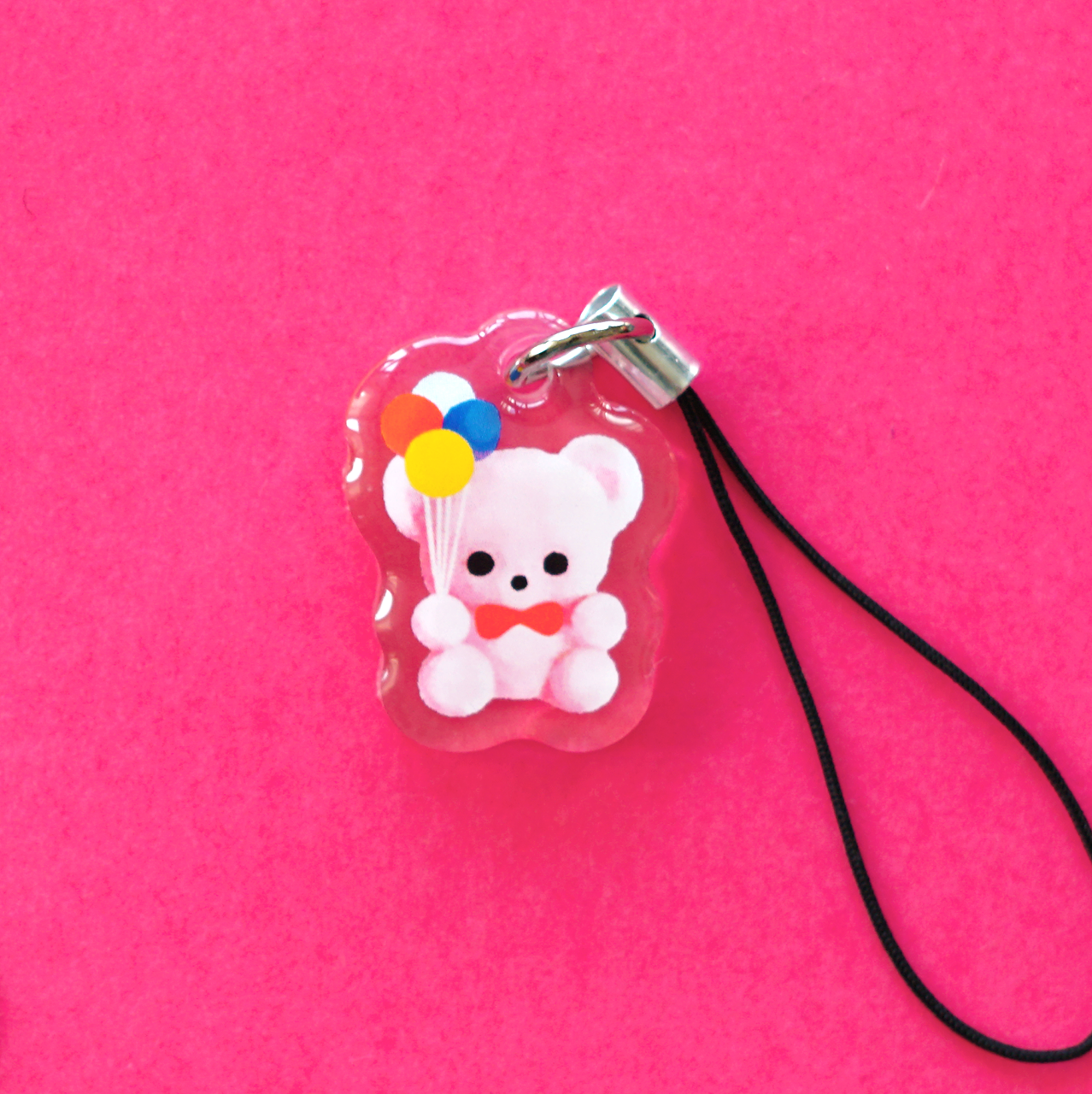 FLOCKED TEDDY BEAR acrylic charm by XUH