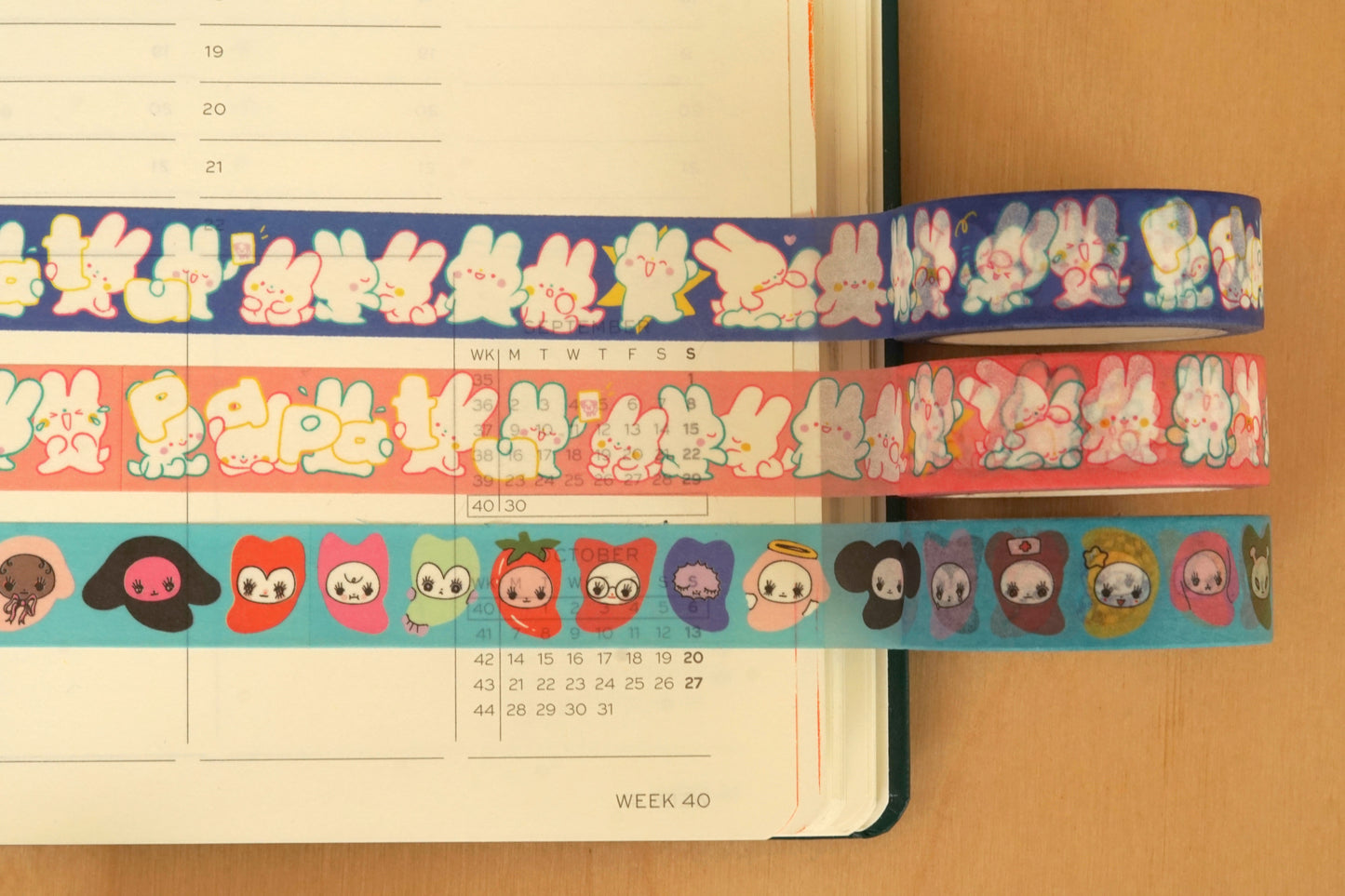 BEAN BUNNIES or PAPATU washi tape by XUH & JAVVIE