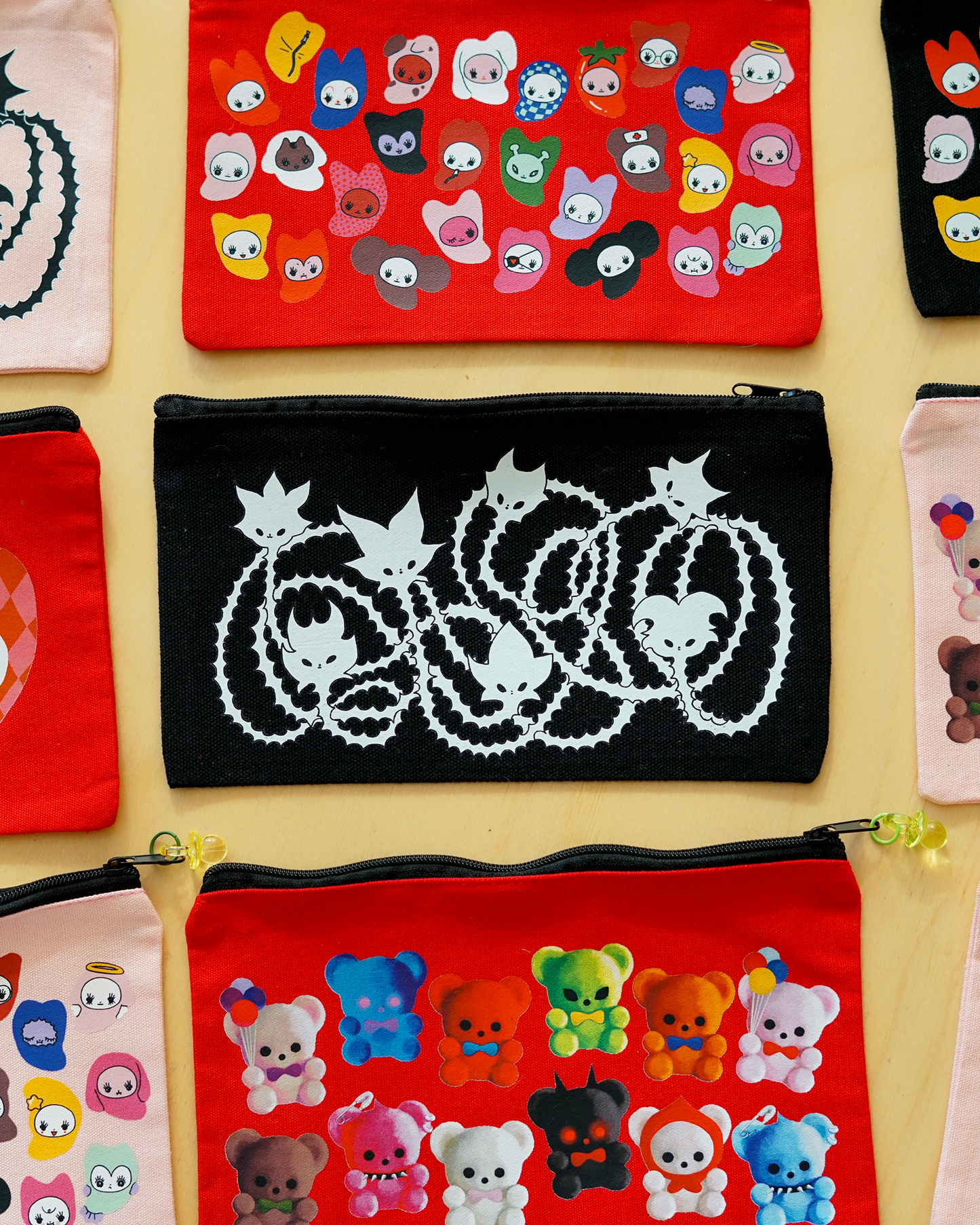 FLOCKED TEDDY BEARS pencil case by XUH